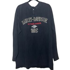 Harley-Davidson Men’s Vintage 1990’s V-Twin Power Long Sleeve Shirt Black XXL